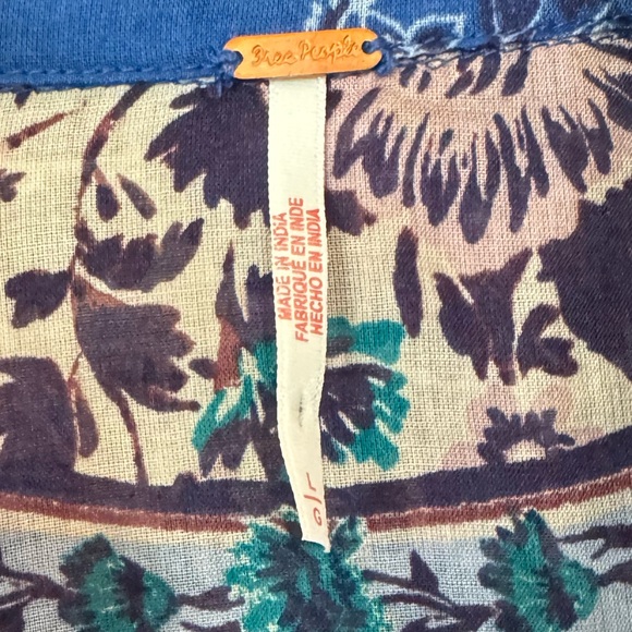 Free People Blue Paisley/Floral Button down Blouse - Picture 2 of 8